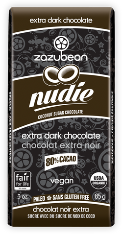 Zazubean: Nudie - Extra Dark Chocolate with Coconut Sugar (85g) - The Supplement Store