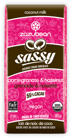 Zazubean: Sassy - Pomegranate & Hazelnut with Coconut Sugar (85g)