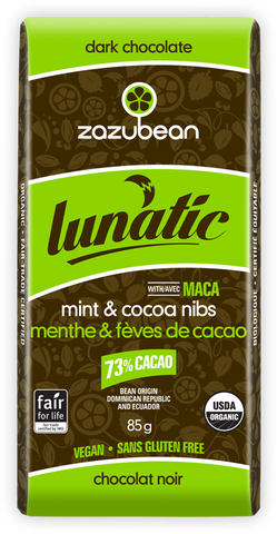 Zazubean: Lunatic Mint & Cocoa Nibs with Maca (85g) - The Supplement Store