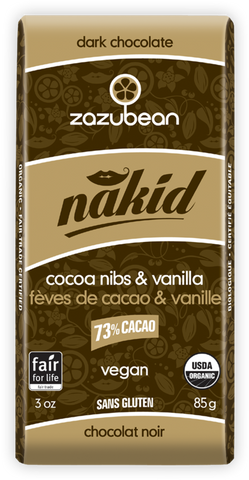 Zazubean: Nakid - Cocoa Nibs & Vanilla (85g)